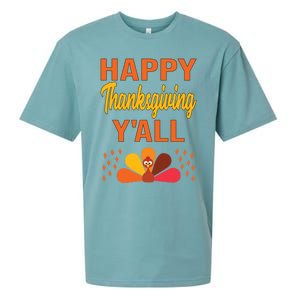 Happy Thanksgiving Day YaLl Cute Holiday Party Turkey Gift Sueded Cloud Jersey T-Shirt