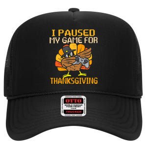 Happy Thanksgiving Dabbing Gamer Turkey Boy Girl High Crown Mesh Back Trucker Hat