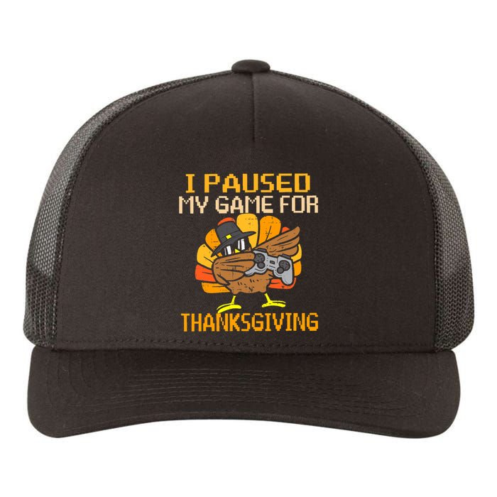 Happy Thanksgiving Dabbing Gamer Turkey Boy Girl Yupoong Adult 5-Panel Trucker Hat