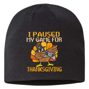 Happy Thanksgiving Dabbing Gamer Turkey Boy Girl Sustainable Beanie