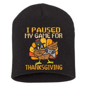 Happy Thanksgiving Dabbing Gamer Turkey Boy Girl Short Acrylic Beanie