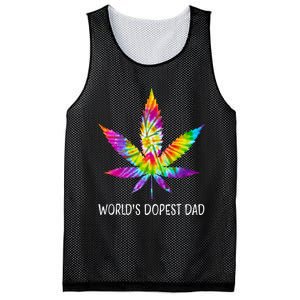 Hippie Tie Dye 420 Worlds Dopest Dad Funny Marijuana Leaf Mesh Reversible Basketball Jersey Tank