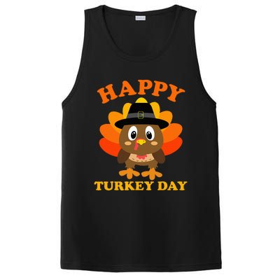 Happy Turkey Day Cute Little Pilgrim PosiCharge Competitor Tank