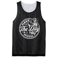 Have The Day You Deserve Peace Sign Skeleton Motivational Mesh Reversible Basketball Jersey Tank