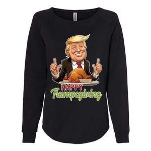 Happy Trumpsgiving Donald Trump Dinner With Turkey Cute Gift Womens California Wash Sweatshirt