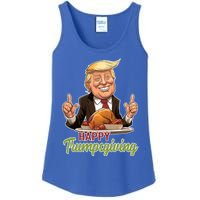 Happy Trumpsgiving Donald Trump Dinner With Turkey Cute Gift Ladies Essential Tank