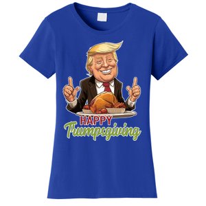 Happy Trumpsgiving Donald Trump Dinner With Turkey Cute Gift Women's T-Shirt