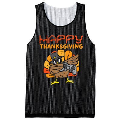 Happy Thanksgiving Dabbing Gamer Turkey Mesh Reversible Basketball Jersey Tank