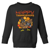 Happy Thanksgiving Dabbing Gamer Turkey Toddler Sweatshirt