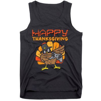 Happy Thanksgiving Dabbing Gamer Turkey Tank Top