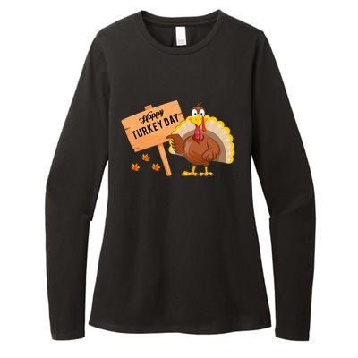 Happy Turkey Day Funny Thanksgiving Family Graphic Gift Womens CVC Long Sleeve Shirt