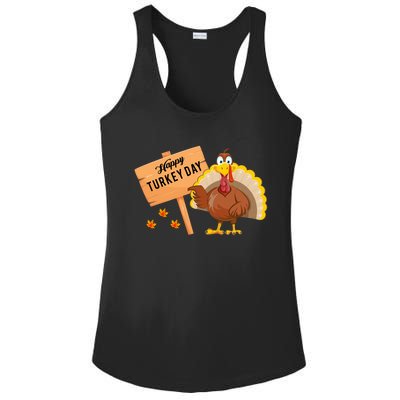 Happy Turkey Day Funny Thanksgiving Family Graphic Gift Ladies PosiCharge Competitor Racerback Tank