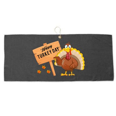 Happy Turkey Day Funny Thanksgiving Family Graphic Gift Large Microfiber Waffle Golf Towel