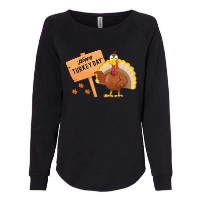 Happy Turkey Day Funny Thanksgiving Family Graphic Gift Womens California Wash Sweatshirt