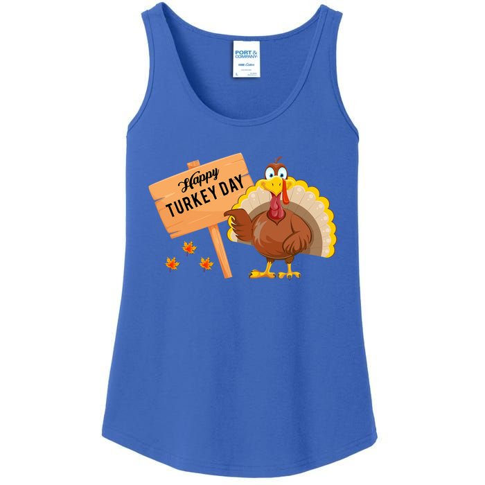 Happy Turkey Day Funny Thanksgiving Family Graphic Gift Ladies Essential Tank