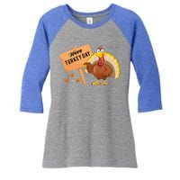 Happy Turkey Day Funny Thanksgiving Family Graphic Gift Women's Tri-Blend 3/4-Sleeve Raglan Shirt