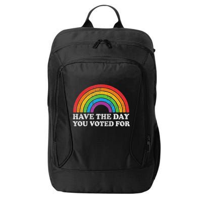 Have The Day You Voted For Rainbow Retro Vintage City Backpack