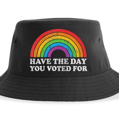 Have The Day You Voted For Rainbow Retro Vintage Sustainable Bucket Hat