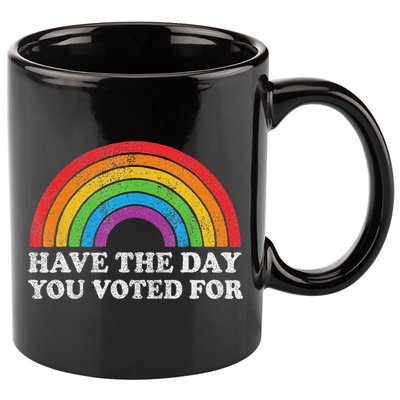 Have The Day You Voted For Rainbow Retro Vintage 11oz C Handle Ceramic Mug