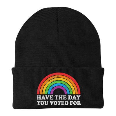 Have The Day You Voted For Rainbow Retro Vintage Beanie