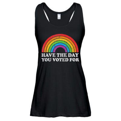 Have The Day You Voted For Rainbow Retro Vintage Ladies Essential Flowy Tank