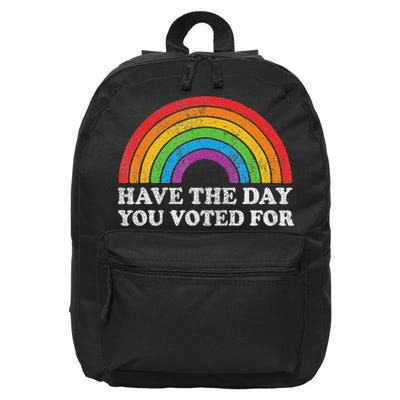Have The Day You Voted For Rainbow Retro Vintage 16 in Basic Backpack