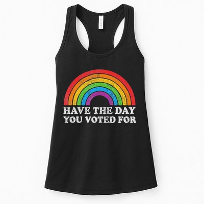 Have The Day You Voted For Rainbow Retro Vintage Womens Tank Top