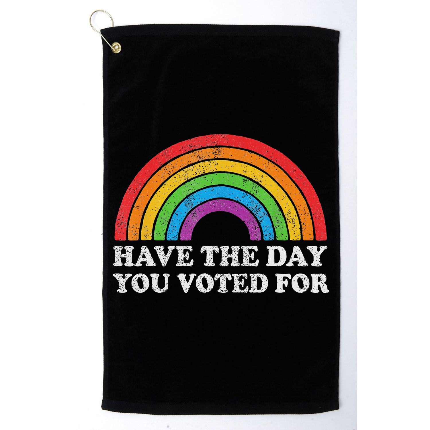 Have The Day You Voted For Rainbow Retro Vintage Golf Towel