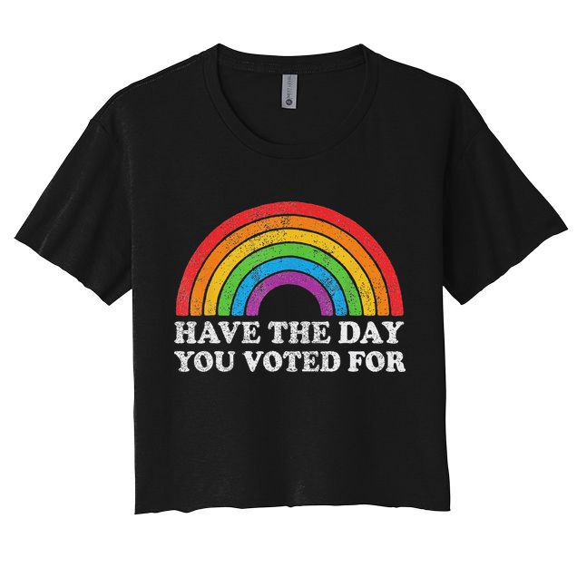 Have The Day You Voted For Rainbow Retro Vintage Crop Top