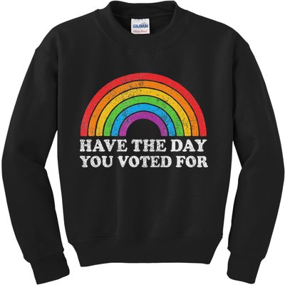 Have The Day You Voted For Rainbow Retro Vintage Kids Sweatshirt