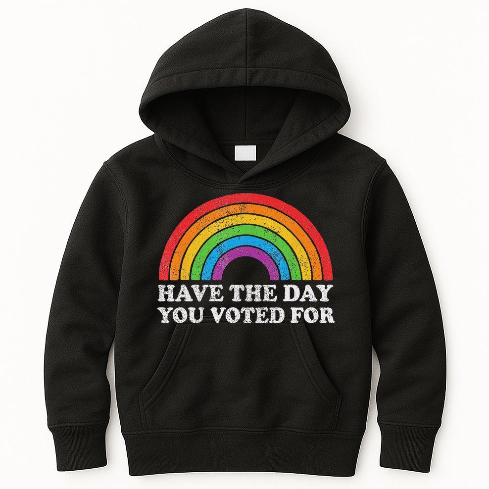 Have The Day You Voted For Rainbow Retro Vintage Kids Hoodie