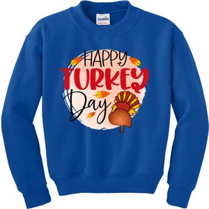 Happy Turkey Day Gift Thanksgiving Graphic Gift Kids Sweatshirt