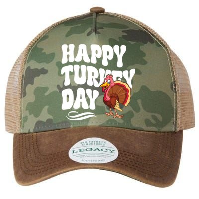 Happy Turkey Day Thanksgiving Holiday Legacy Tie Dye Trucker Hat