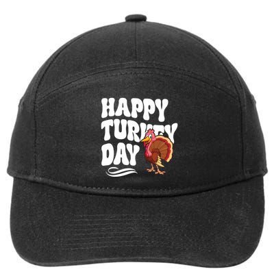 Happy Turkey Day Thanksgiving Holiday 7-Panel Snapback Hat