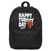 Happy Turkey Day Thanksgiving Holiday 16 in Basic Backpack
