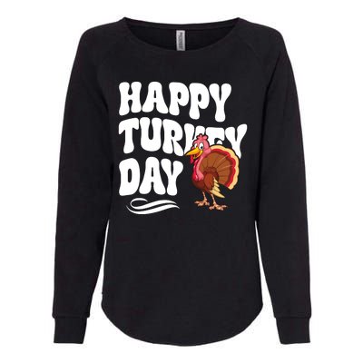 Happy Turkey Day Thanksgiving Holiday Womens California Wash Sweatshirt