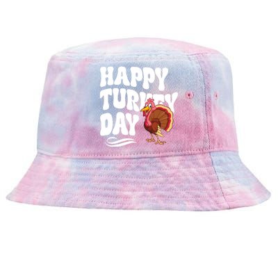 Happy Turkey Day Thanksgiving Holiday Tie-Dyed Bucket Hat