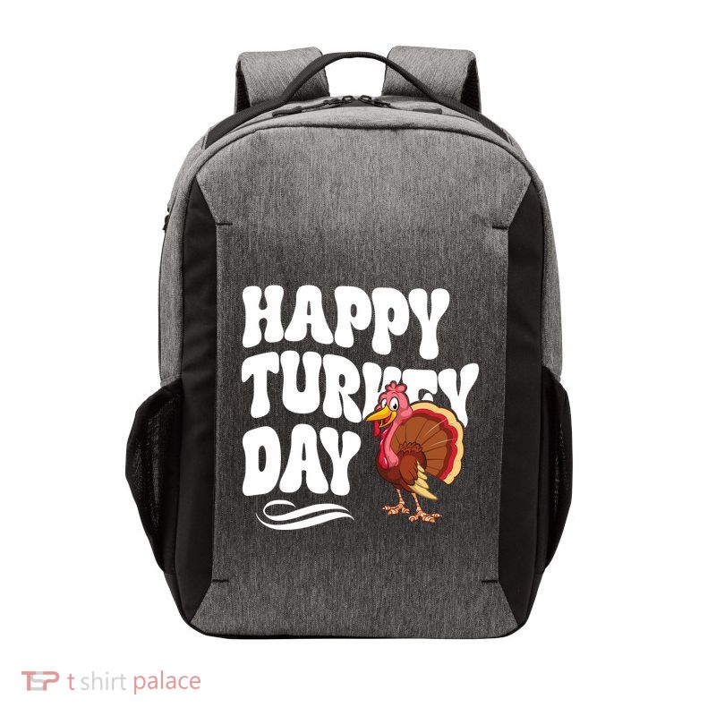 Happy Turkey Day Thanksgiving Holiday Vector Backpack