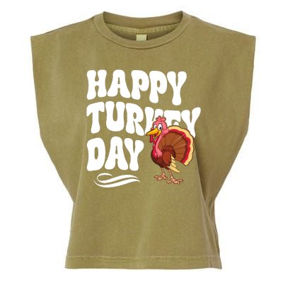 Happy Turkey Day Thanksgiving Holiday Garment-Dyed Women's Muscle Tee