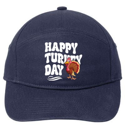 Happy Turkey Day Thanksgiving Holiday 7-Panel Snapback Hat