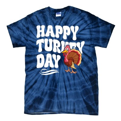 Happy Turkey Day Thanksgiving Holiday Tie-Dye T-Shirt