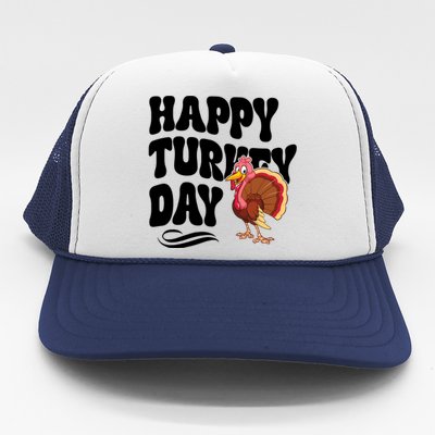 Happy Turkey Day Thanksgiving Holiday Trucker Hat