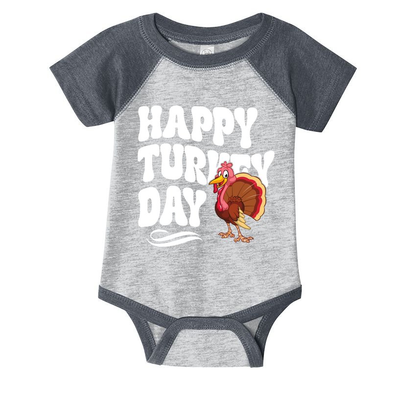 Happy Turkey Day Thanksgiving Holiday Infant Baby Jersey Bodysuit