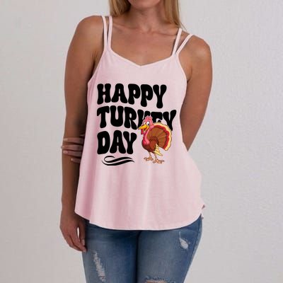 Happy Turkey Day Thanksgiving Holiday Women's Strappy Tank