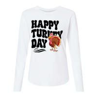 Happy Turkey Day Thanksgiving Holiday Womens Cotton Relaxed Long Sleeve T-Shirt