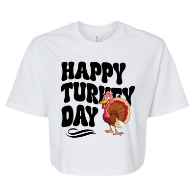 Happy Turkey Day Thanksgiving Holiday Bella+Canvas Jersey Crop Tee