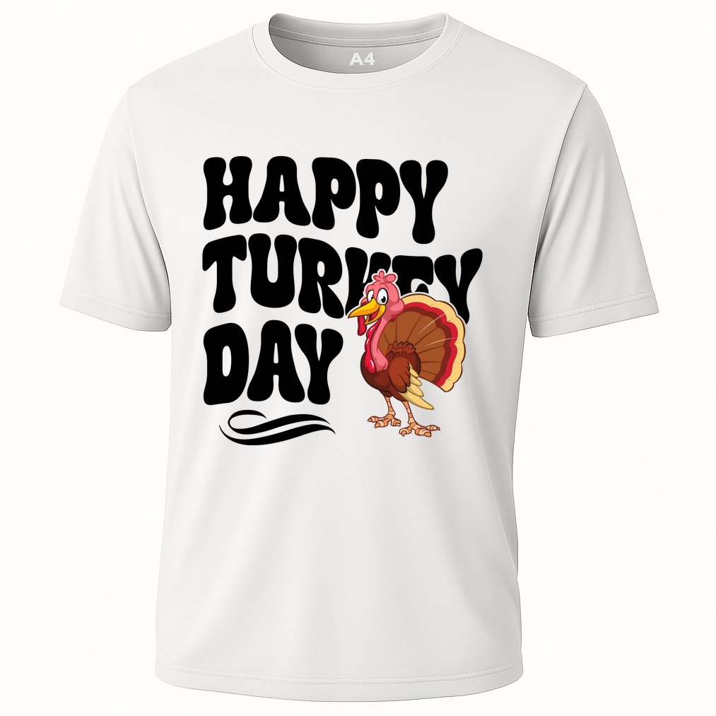 Happy Turkey Day Thanksgiving Holiday Cooling Performance Crew T-Shirt