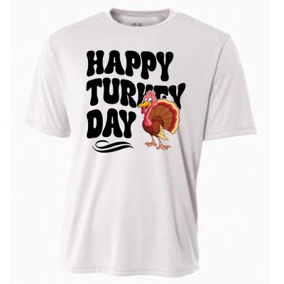 Happy Turkey Day Thanksgiving Holiday Cooling Performance Crew T-Shirt