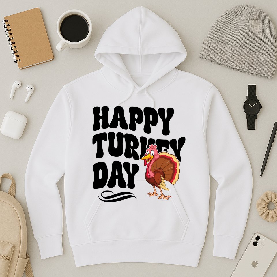 Happy Turkey Day Thanksgiving Holiday Hoodie