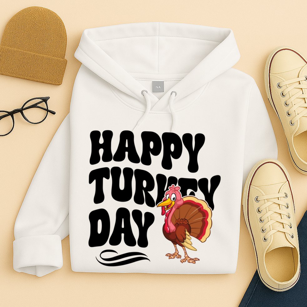 Happy Turkey Day Thanksgiving Holiday Hoodie